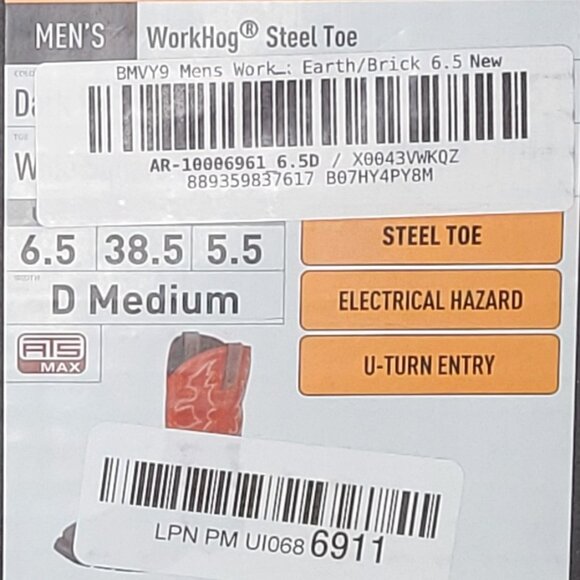 Ariat Workhog Steeltoe Boots Men's Size: 6.5 - Picture 5 of 5